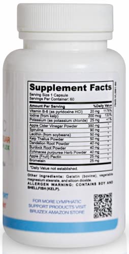 Bruizex Apple Cider Vinegar Complex Capsules, Lymphatic Drainage Apple Cider Vinegar Bruizex