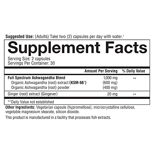 Youtheory ashwagandha Capsule, Helps Maintain Normal cortisol Level, Helps Reduce Youtheory