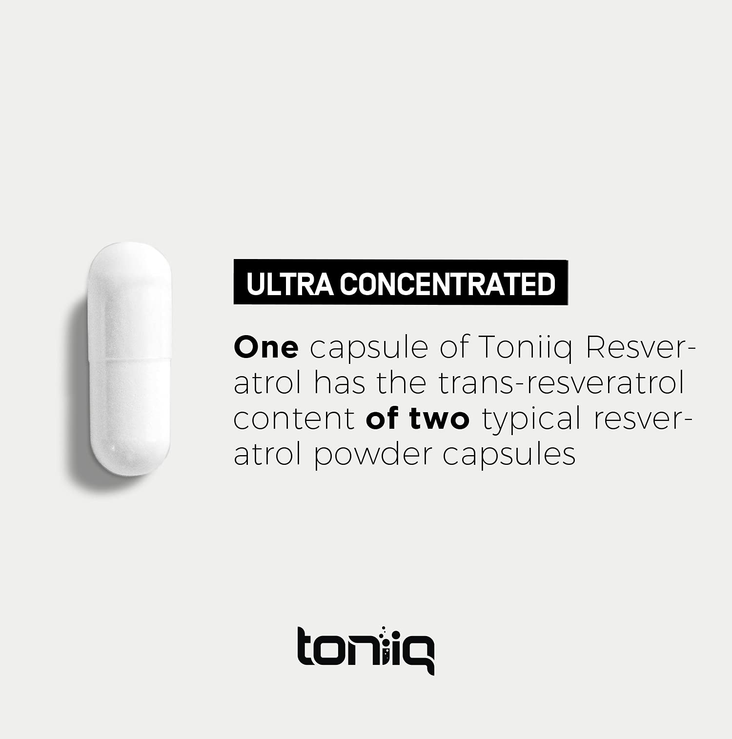 Toniiq Ultra High Purity Resveratrol Capsules - 98% Trans-Resveratrol - Highly Purified