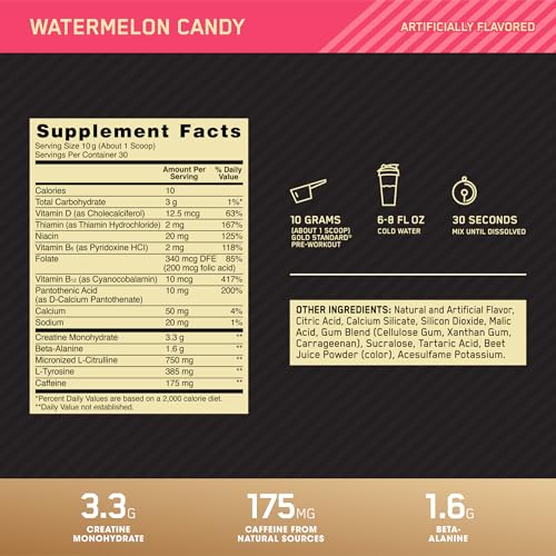 Optimum Nutrition Gold Standard Pre-Workout, Vitamin D for Immune Support Optimum Nutrition