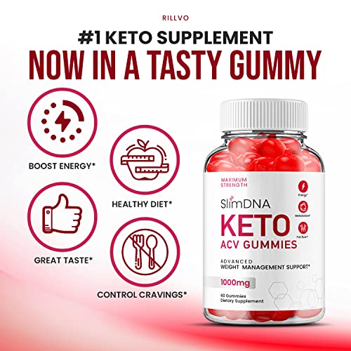 (5 Pack) Slim DNA ACV Keto Gummies Slim DNA ACV + Keto Advanced Keto Formula Plus Rillvo
