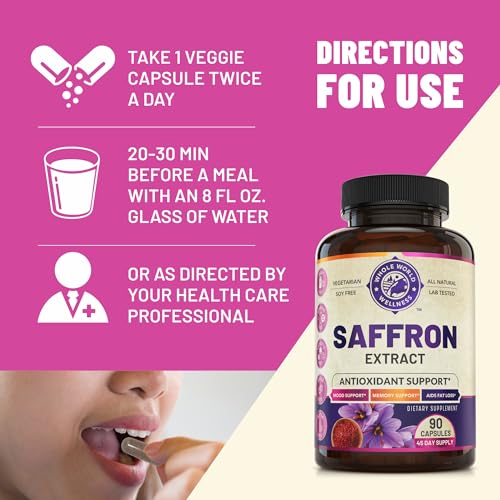 100% Pure Saffron Extract - Metabolism Booster & Natural Appetite Suppressant for Weight Loss WHOLE WORLD WELLNESS