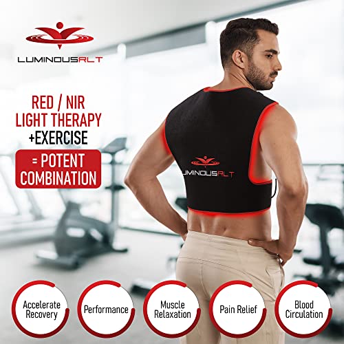 LuminousRLT Red Light Therapy Pad, Adjustable Infrared Light Therapy Back Wrap