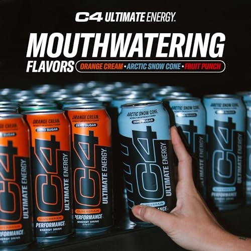 C4 Ultimate Sugar Free Energy Drink 16oz (Pack of 12) | Arctic Snow Cone | Pre Workout Cellucor
