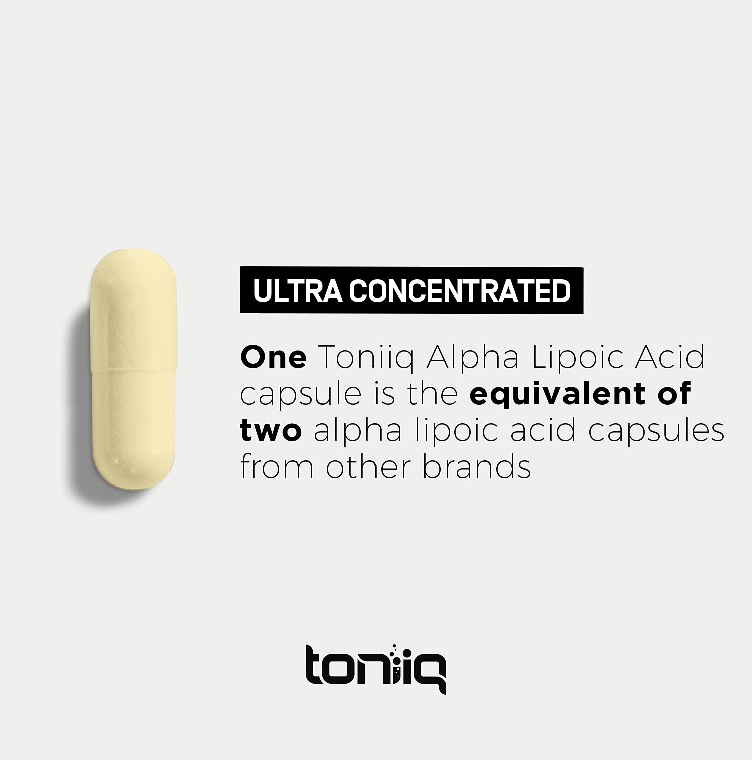 Toniiq 1000mg Ultra High Strength Alpha Lipoic Acid Capsules - Highly Purified 99%+ USP