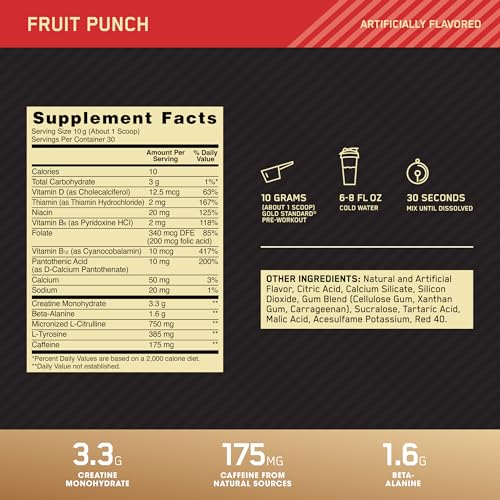 OPTIMUM NUTRITION Gold Standard Pre-Workout with Creatine, Beta-Alanine Optimum Nutrition