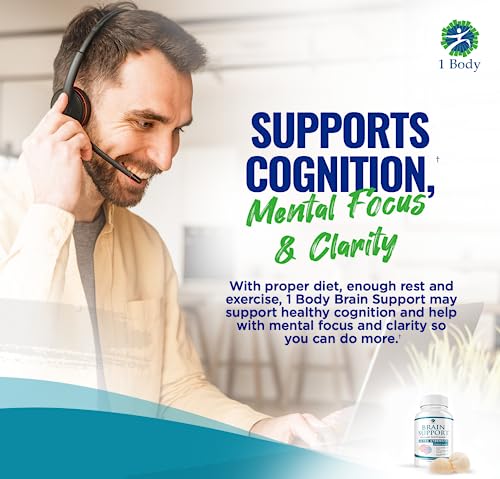 1 Body Brain Support: Twin Pack - 90 Capsules Each - Alpha GPC