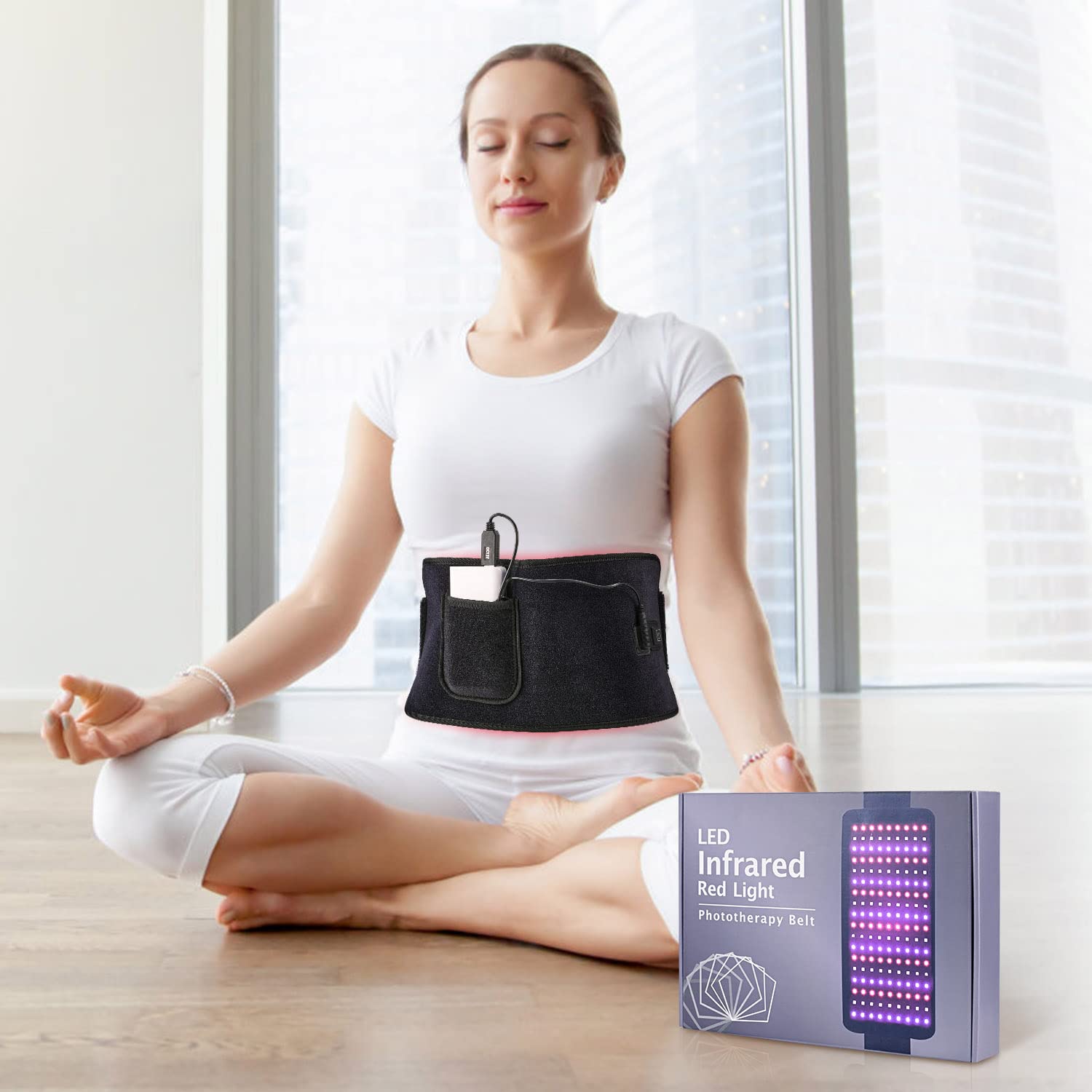LPSAFP Red Light Therapy Belt for Body, Wearable Device with Blue, red and Near Infrared Light