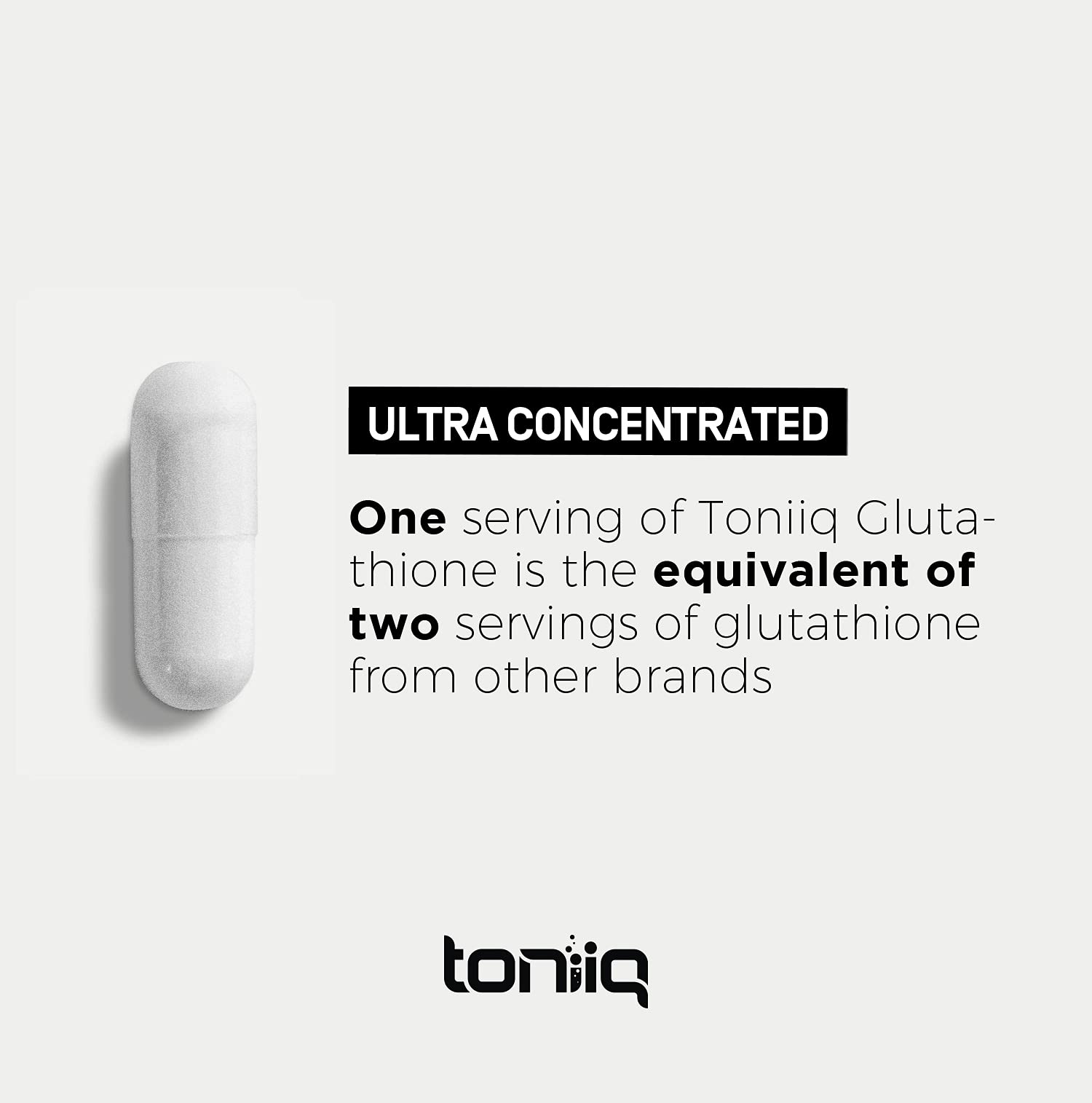 Toniiq Ultra High Strength Glutathione Capsules - 1000mg Concentrated Formula - 98%+