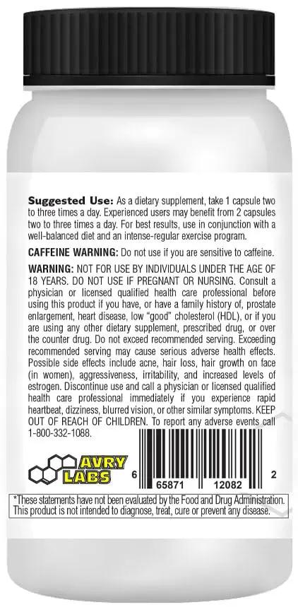 17-BOL Anabolic Supplement by Avry Labs, Hardening, Cutting, & Bulking Agent Supports Muscle Growth and Mass, 60 Capsules