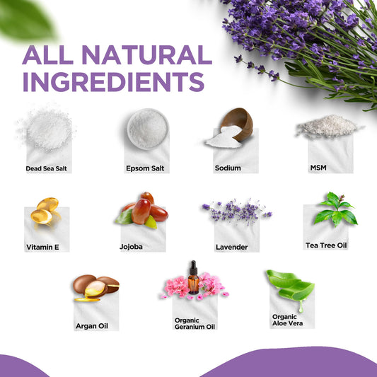 Calming Lavender Foot Soak with Epsom Salt, Made in USA, Foot Soak Soothes Sore Tired