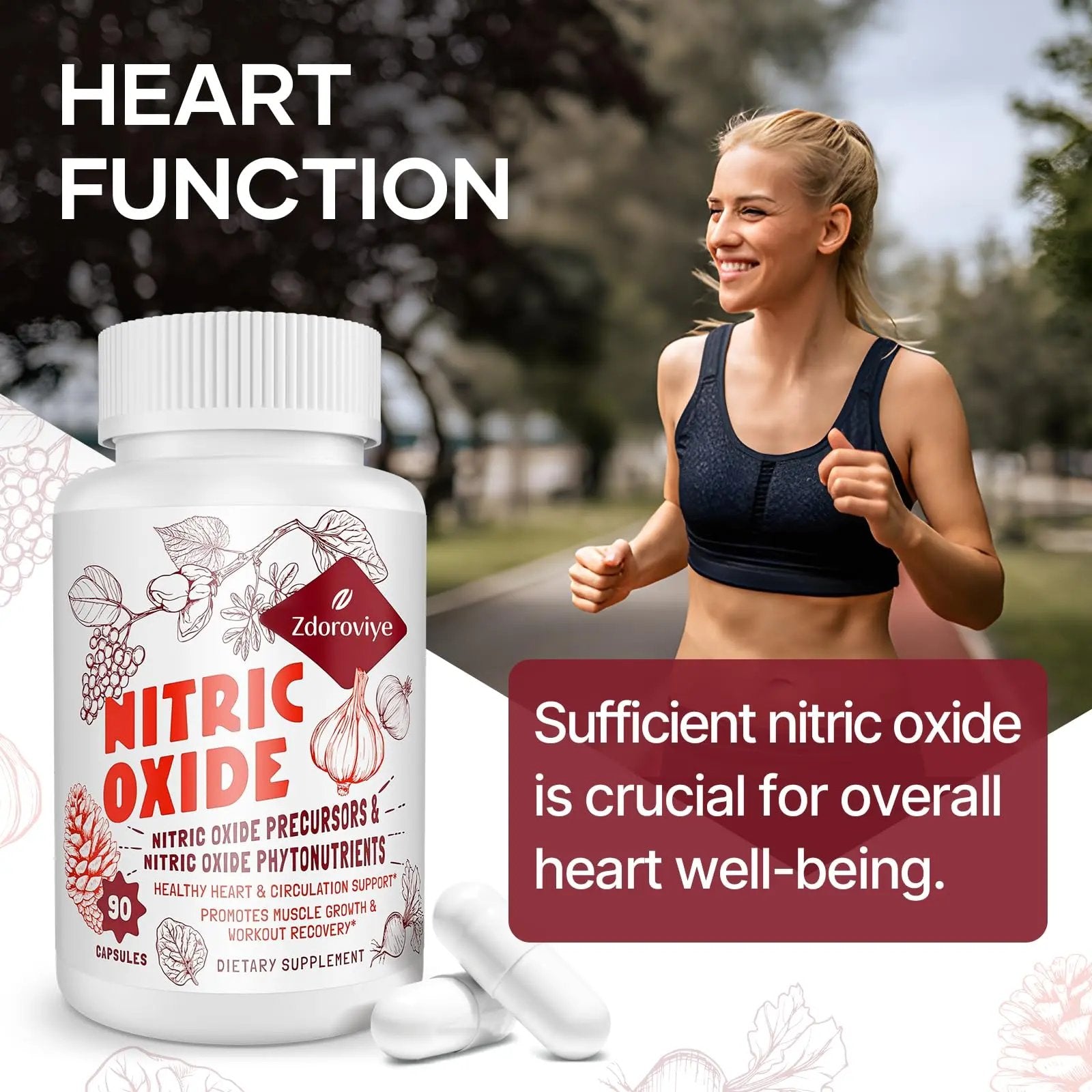 Zdoroviye Nitric Oxide Supplement for Men Women, Nitric Oxide Precursor & Nitric Oxide Zdoroviye