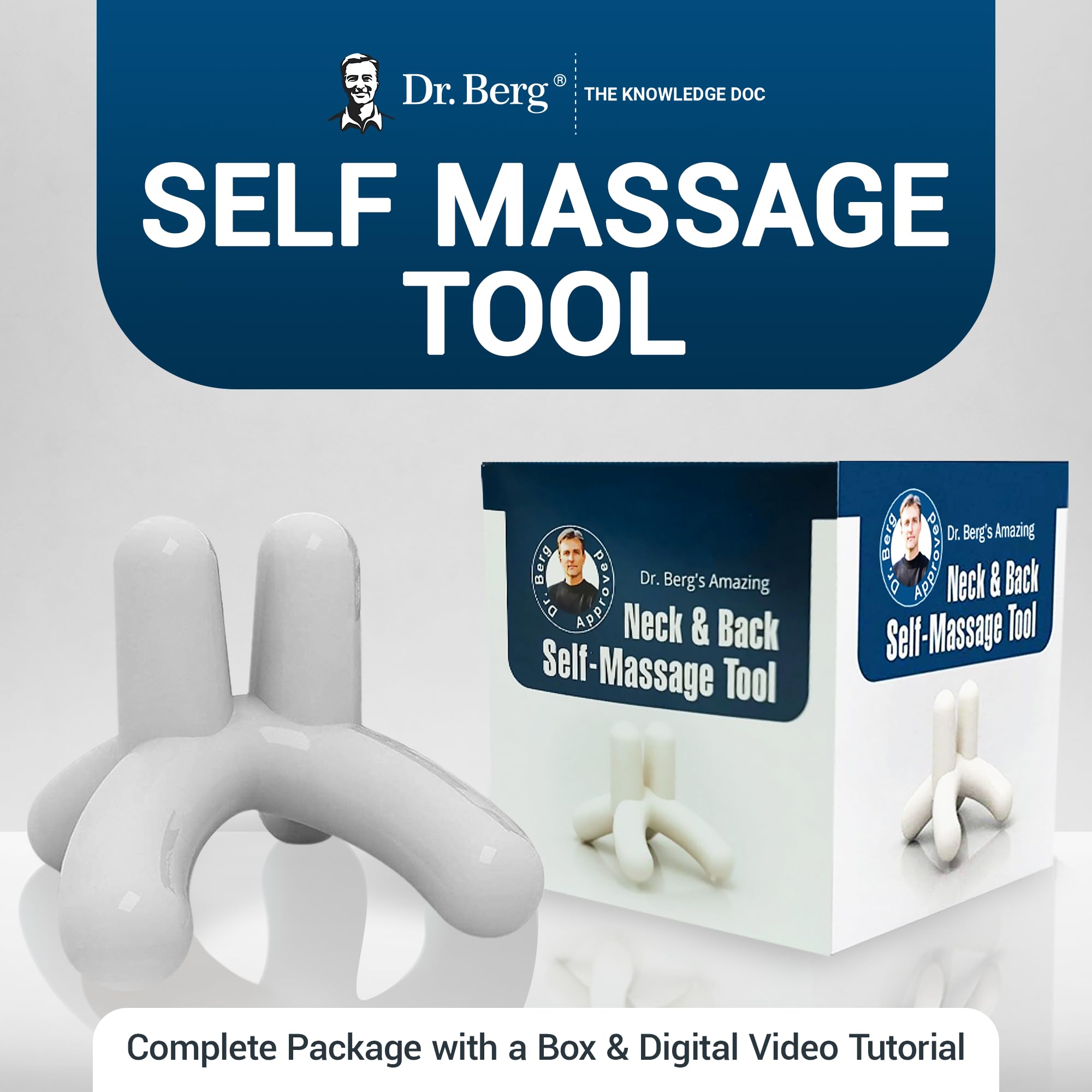 Dr. Bergโs Self-Massage Tool, Best for Back Pain Relief, Handheld Neck and Lower Back