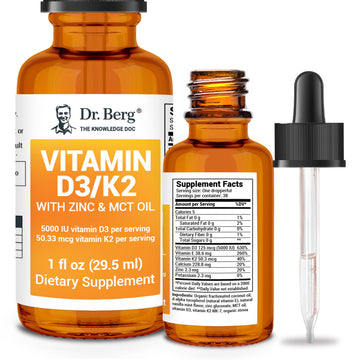 Dr. Berg Liquid Vitamin D3 & K2 Supplement - For Bone, Teeth, Mood & Immune Health