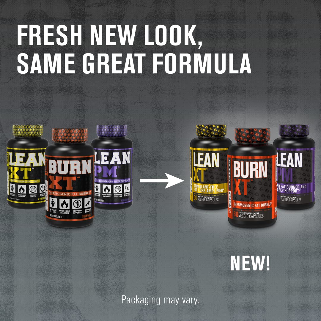 Burn-XT Thermogenic Fat Burner, Lean PM Nighttime Fat Burner & Sleep Aid Jacked Factory