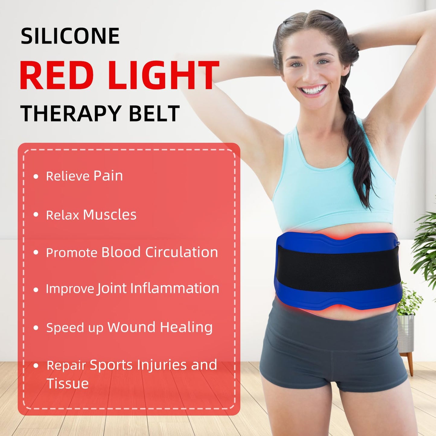 Yoveck Red Light Therapy Belt, Silicone Red Light Therapy Pad Near Infrared Light Therapy