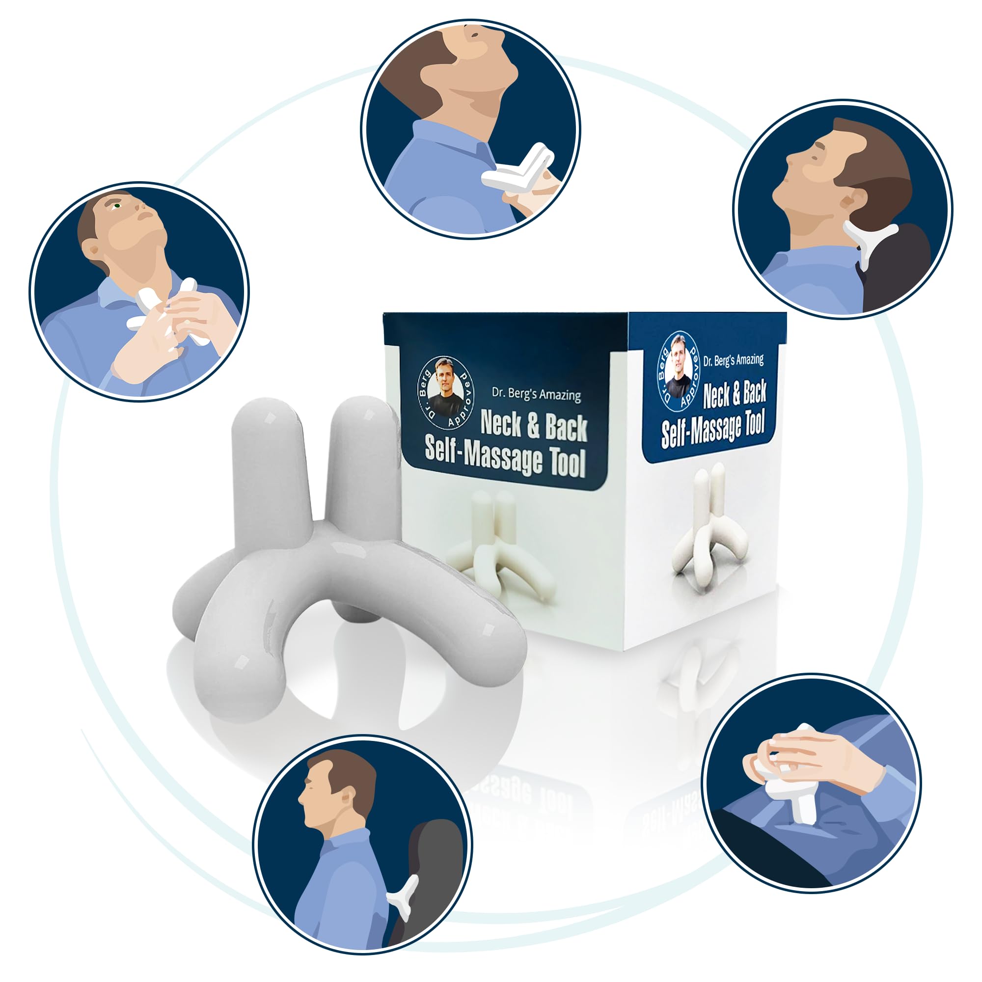 Dr. Bergโs Self-Massage Tool, Best for Back Pain Relief, Handheld Neck and Lower Back