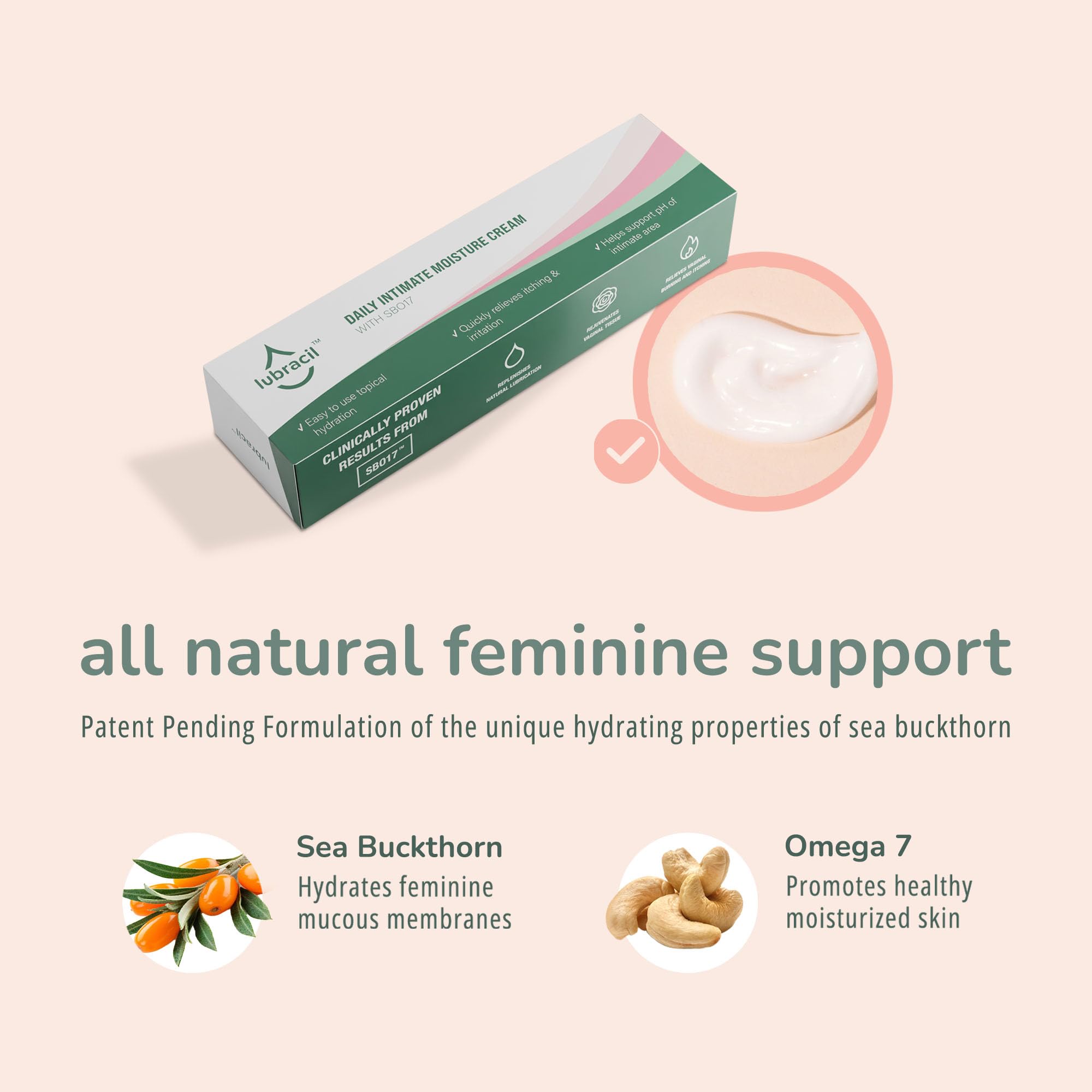 Lubracil - Topical Vulva Cream - Daily Care Moisturizer Helping with Vaginal Dryness, Burning