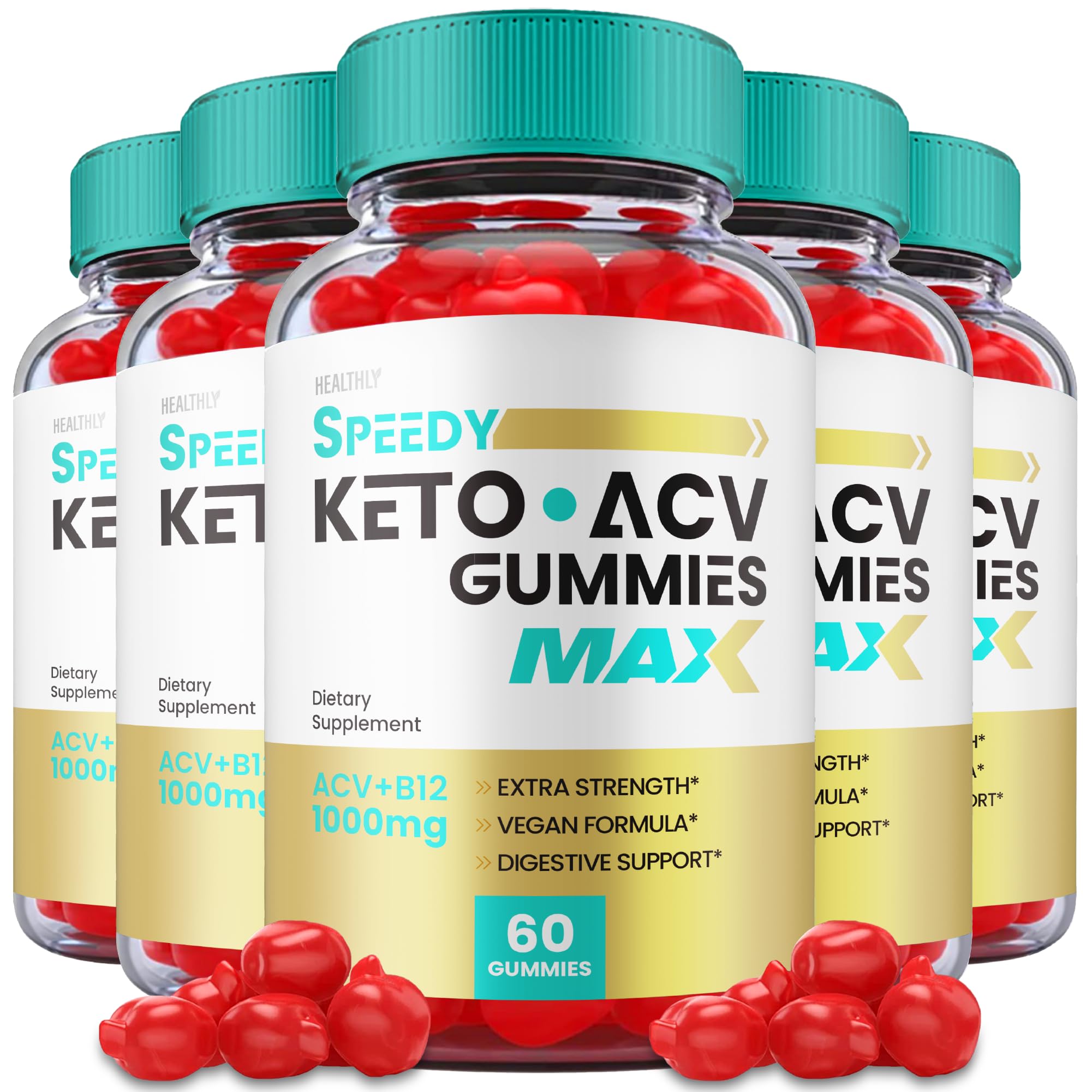 (5 Pack) Speedy Keto ACV Gummies Maximum Strength, Speedy Keto Plus ACV Gummies