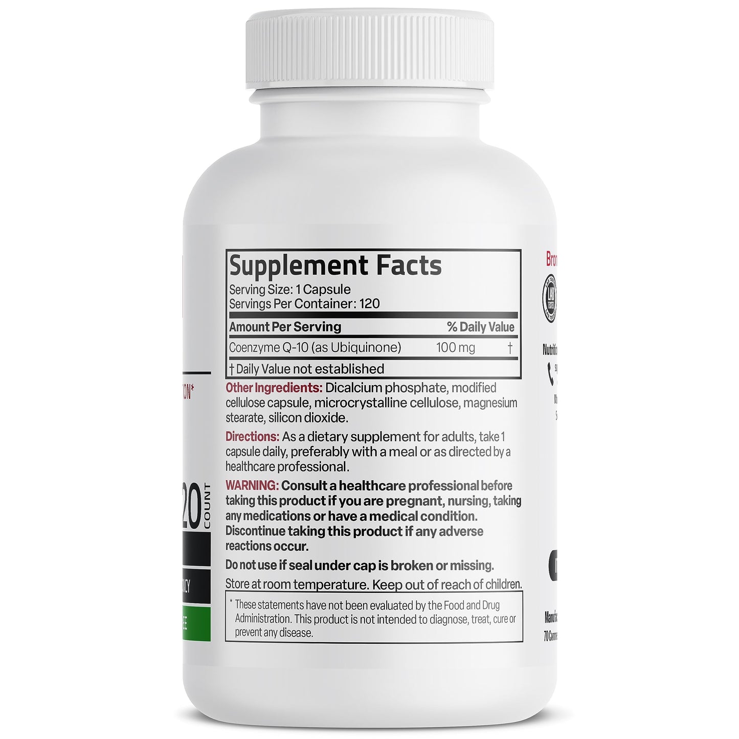 Bronson CoQ10 100 MG High Potency Cellular Energy Production, 120 Vegetarian Capsules