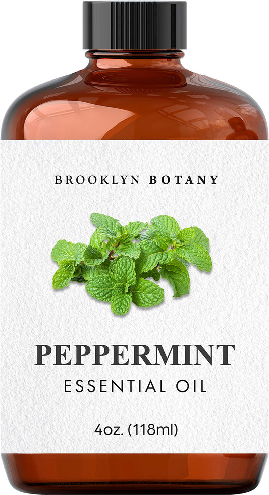 Brooklyn Botany Peppermint Essential Oil - Huge 4 Fl Oz - 100% Pure and Natural - Premium Grade