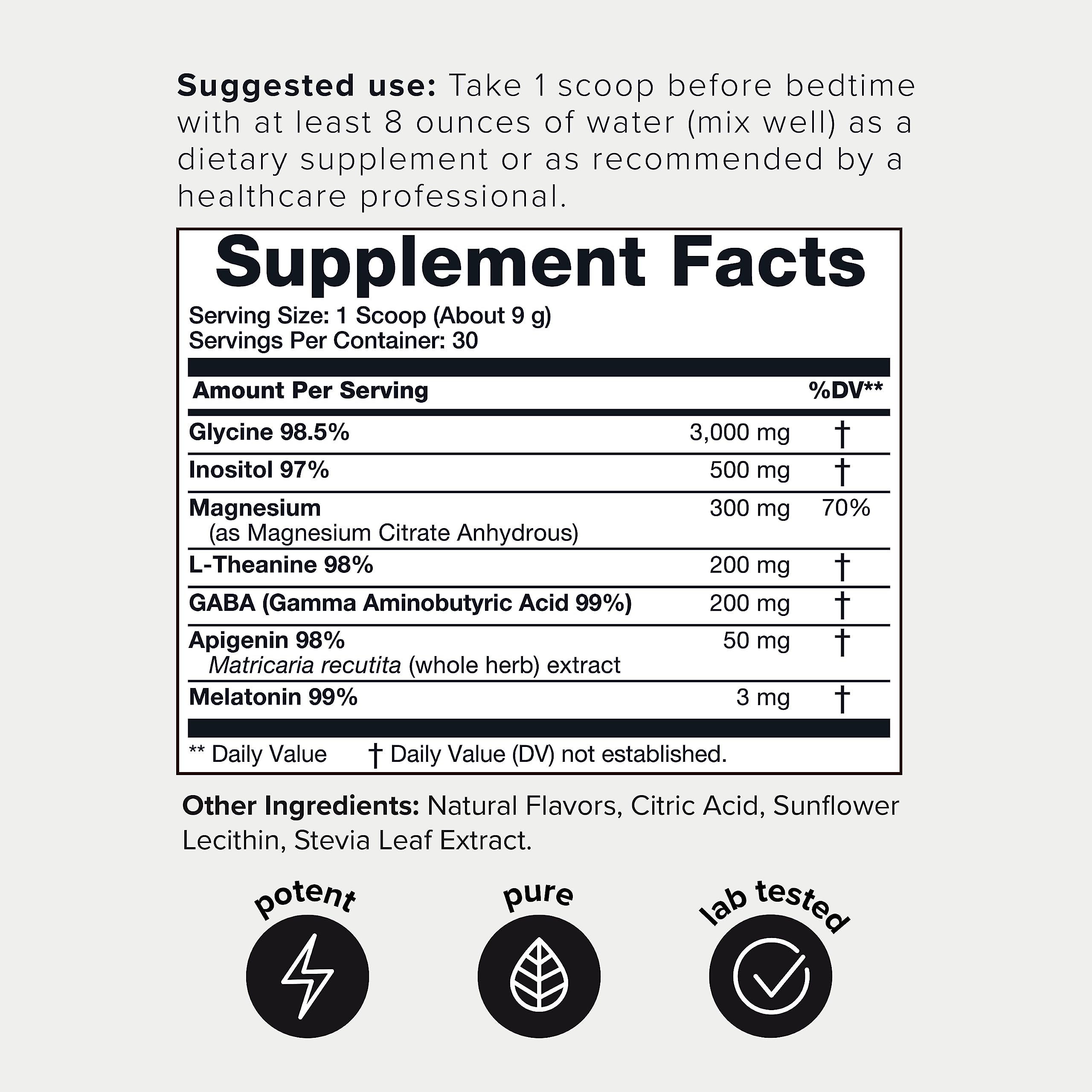 4,500mg Apigenin & Glycine Sleep Huberman Stack with 98% Apigenin, 98.5% Glycine