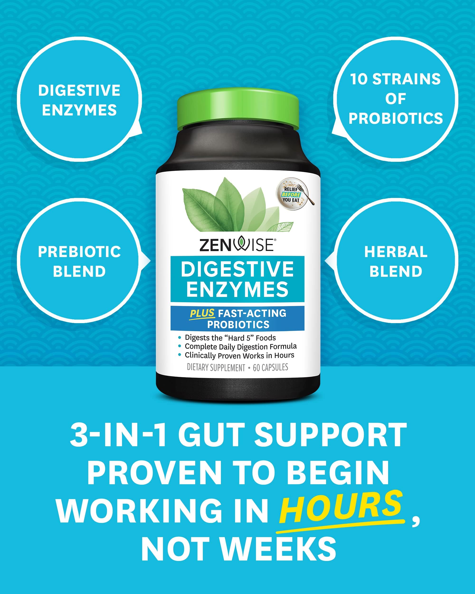 Zenwise Health Digestive Enzymes - Probiotic Multi Enzymes with Probiotics