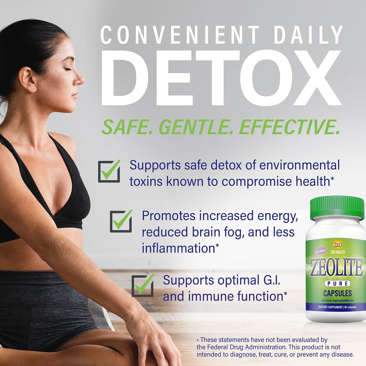 Zeolite Pure Capsules | Zeolite Detox, Extra Strength | Pure, Full Body Cleanse for Women Zeo Health