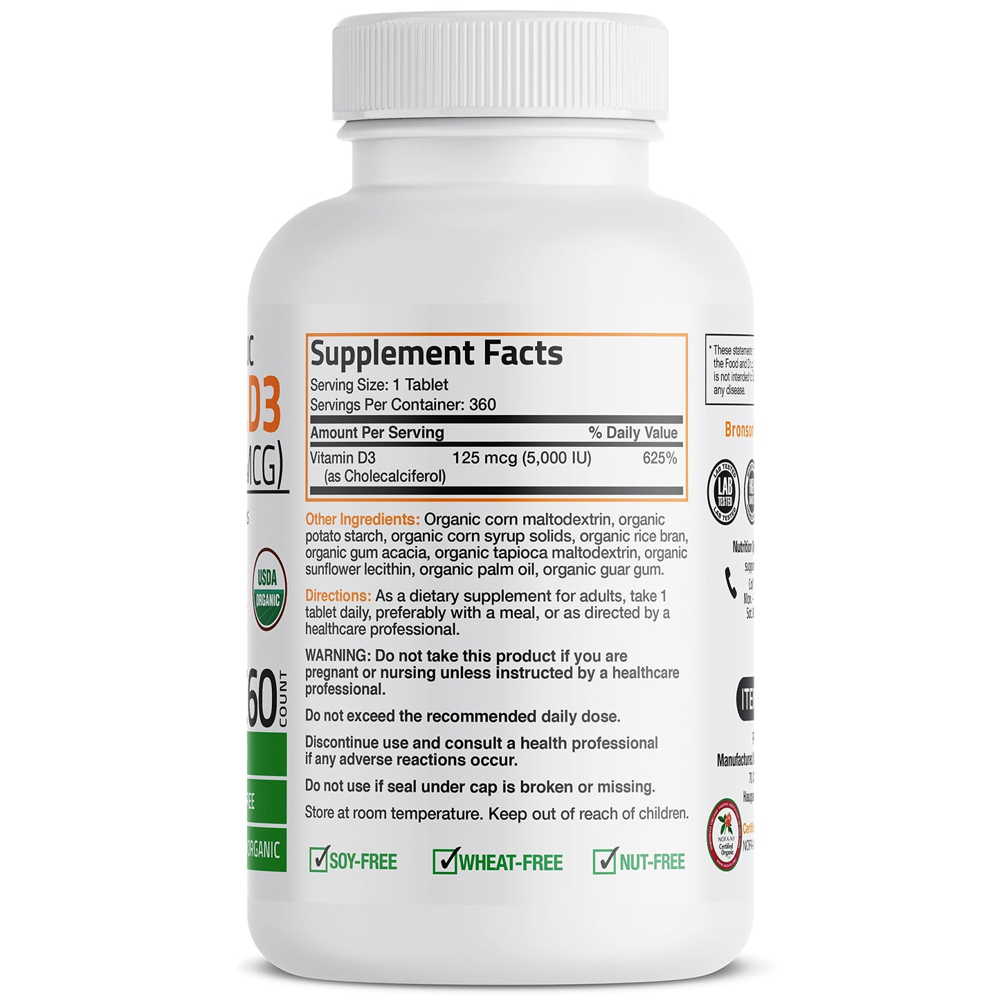 Bronson Vitamin D3 5,000 IU (1 Year Supply) for Immune Support, Healthy Muscle Bronson