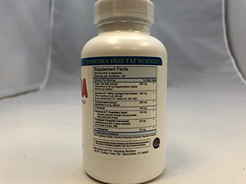 Absolute Nutrition Thermogenic Fat Burners, Nophedra Capsules, 80 Count Bottle Absolute Nutrition