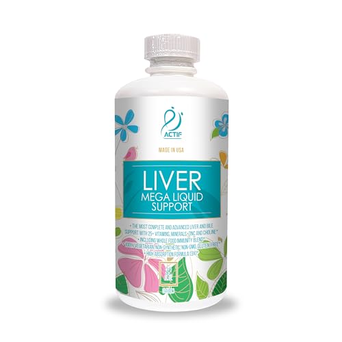 Actif Liver Mega Liquid Support - Complete Liver and Bile Maximum Strength Supplement ACTIF