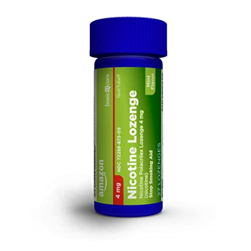 Amazon Basic Care Nicotine Polacrilex Lozenges, 4 mg, Mint Flavor Amazon Basic Care