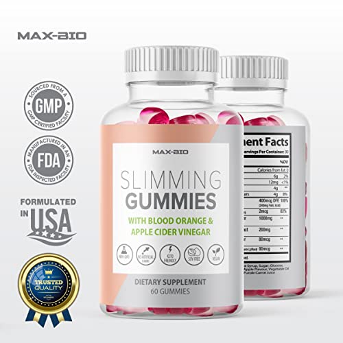 (Official 2 Pack) Slimming Gummies It Works with Apple Cider Vinegar and Sicilian Blood Orange Extract Max-Bio