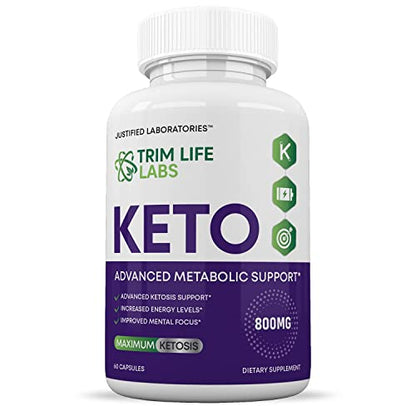 (2 Pack) Trim Life Labs Keto Pills Includes Apple Cider Vinegar Patented goBHB Justified Laboratories