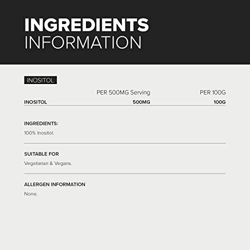Bulk Pure Inositol Powder, 100 g, Packaging May Vary
