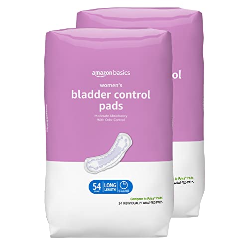 Amazon Basics Incontinence, Bladder Control Pads for Women, Moderate Amazon Basics