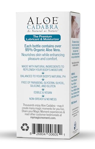 Aloe Cadabra Natural Water Based Personal Lube, Organic Lubricant for Her, Him & Couples, Unscented Aloe Cadabra