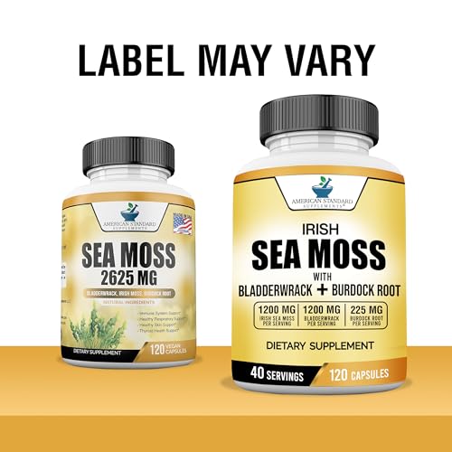 American Standard Supplements Irish Sea Moss 1200mg, Bladderwrack 1200mg American Standard Supplements