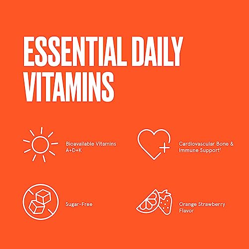 Bulletproof Sugar-Free Orange Strawberry Vitamins A+D+K Gummies, 60 Count, Keto Bulletproof