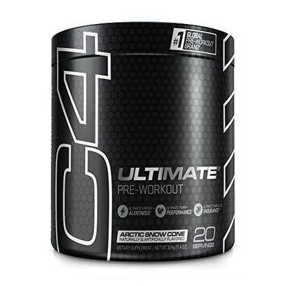 C4 Ultimate Pre Workout Powder Arctic Snow Cone - Sugar Free Preworkout Energy 