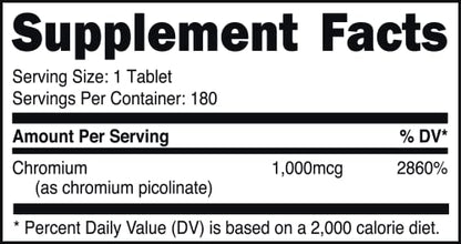 Bucked Up Chromium Picolinate 1000mcg Per Serving, Bucked Up Essentials (180 Servings Bucked Up