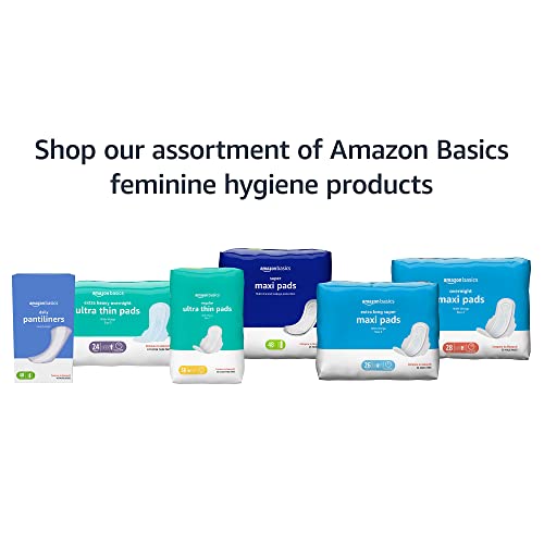 Amazon Basics Thick Maxi Pads with Flexi-Wings for Periods, Long Length, Super Absorbency Amazon Basics