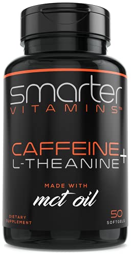 200mg Caffeine Pills - MCT Oil from 100% Coconuts + 100mg L-Theanine, Advanced Energy