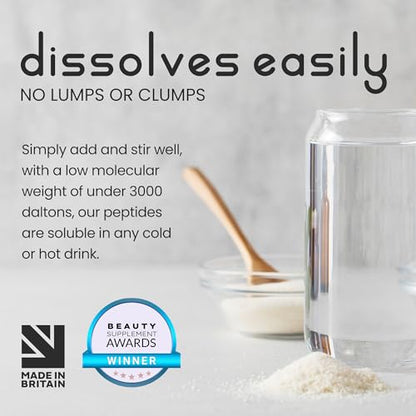 Bovine Collagen Peptides Powder 500g - 50 Servings - 100% Pure, Hydrolysed, Type 1 & 3-19 Amino Acids