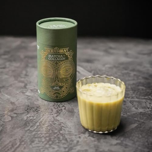 Ancient + Brave Matcha + Collagen 150g Tub - Lion's Mane Mushroom Powder Supplement 