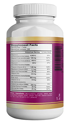 365 Health Prenatal Multivitamin with Folic Acid, Dietary Supplement for Daily Nutritional Support HEALTH LFE