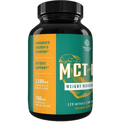 C8 MCT Coconut Oil Softgels - MCT Oil Keto Pills with Caprylic Acid Coconut Oil