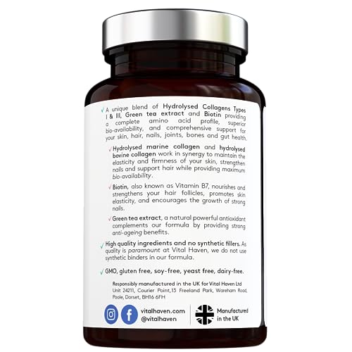 Advanced Collagen Complex - Hydrolised Marine Collagen (Type I) + Hydrolised Bovine Grass Vital Haven