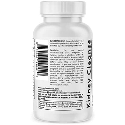 Youth & Tonic Kidney Cleanse Detox for Residual Metabolic Waste & Excess Body Water Youth & Tonic