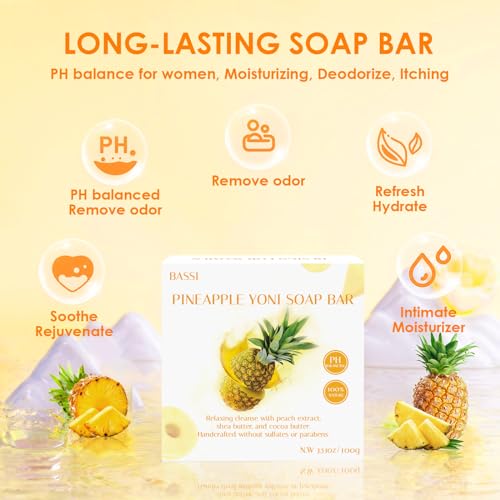 2 PCS Yoni Soap Bars Feminine Wash, 100% Natural Organic Yoni Bar Soap for Women Ph Balance Yoni BASSI
